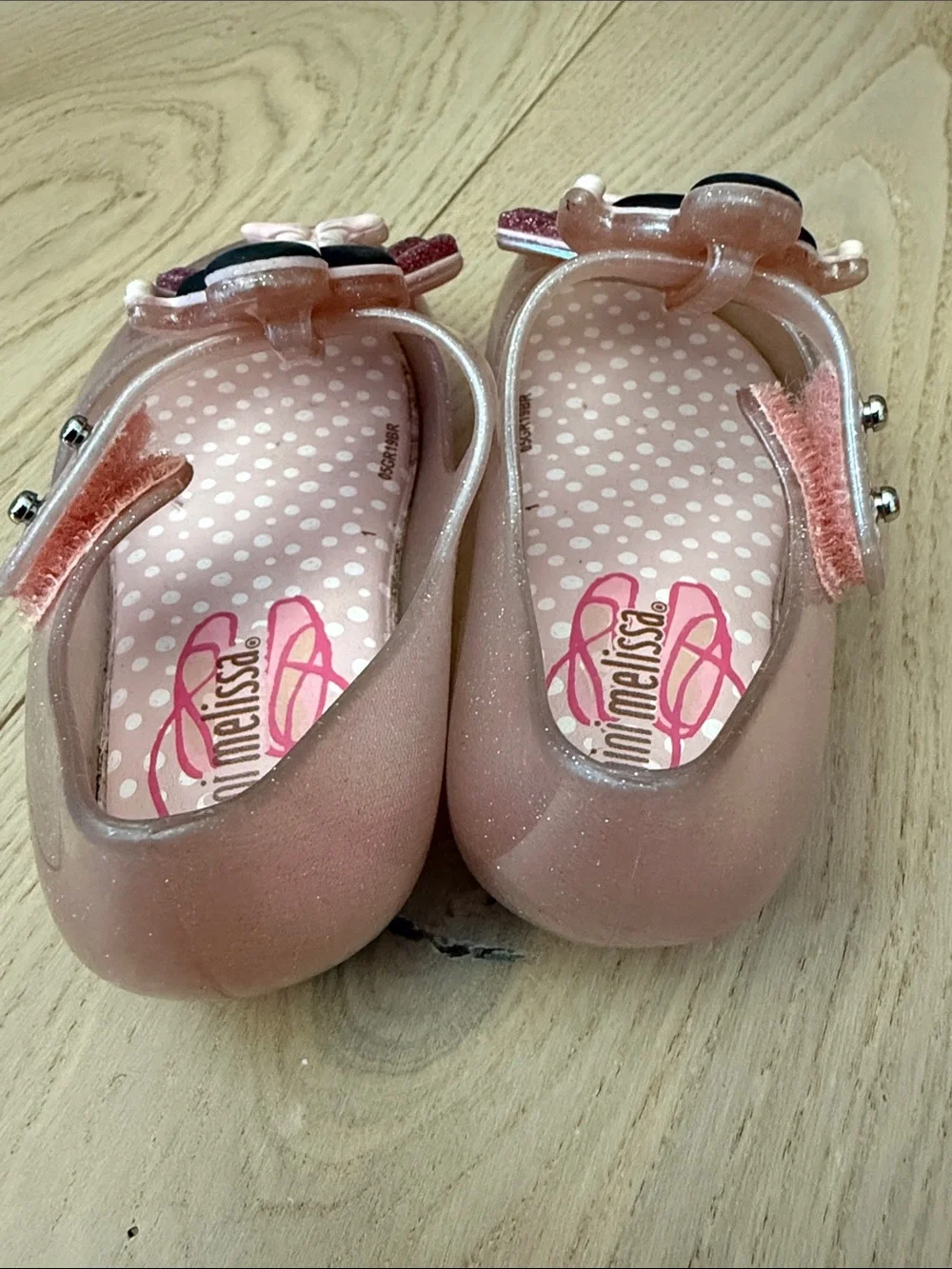 Melissa Girls Pink Glitter Ballet Doll Mary Jane Shoes.  Size 7